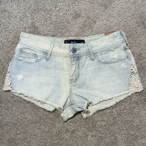 Y2K Hollister Low Rise Short-Shorts Micro Booty Shorts NWT Light Denim Sz 1/25